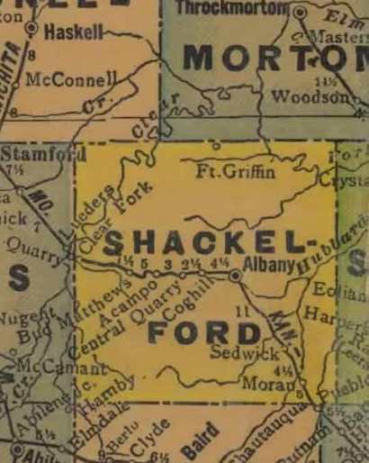 TX Shackelford County 1940s Map