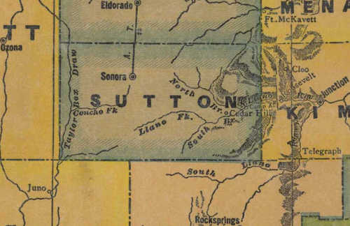 TX Sutton County 1940s Map