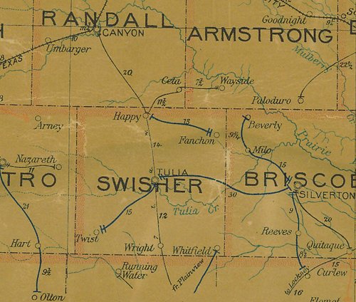 Swisher County TX 1907 Postal Map 