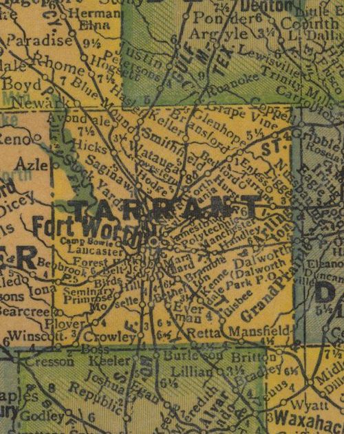 TX  Tarrant County 1940s Map