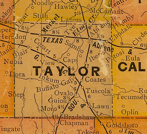 TX - Taylor County Texas 1920s Map