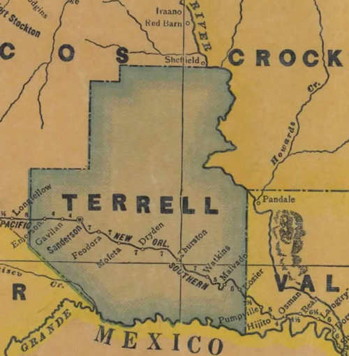 Terrell County TX 1940s Map