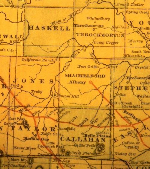 TX  Shackelford County 1882 Postal Map