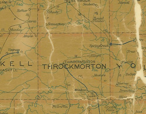 TX Throckmorton County 1907 Postal Map