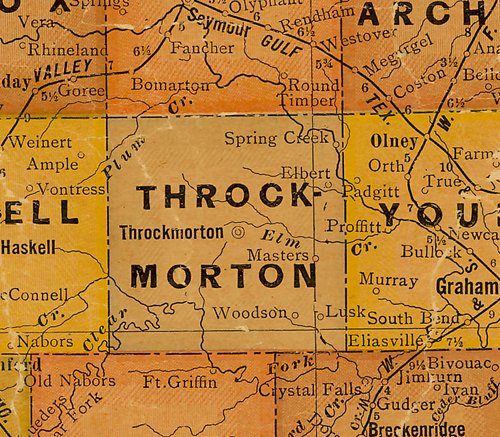 TX Throckmorton County 1920s Map