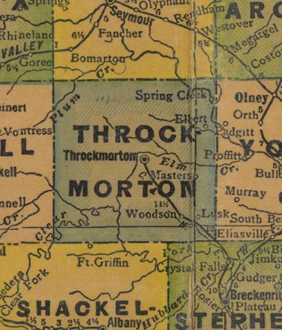 TX Throckmorton County 1940s Map
