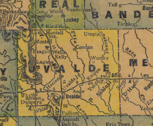 TX Uvalde County 1940s Map