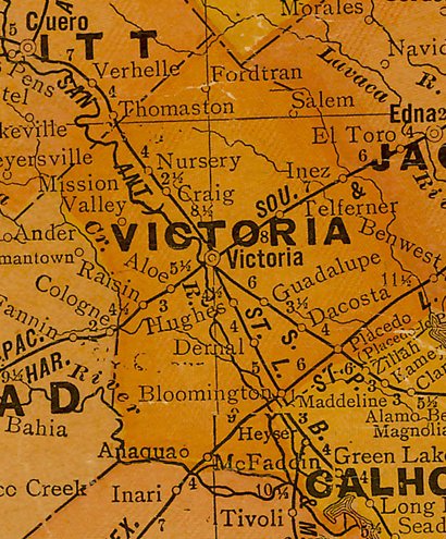 Victoria County TX 1920 Map