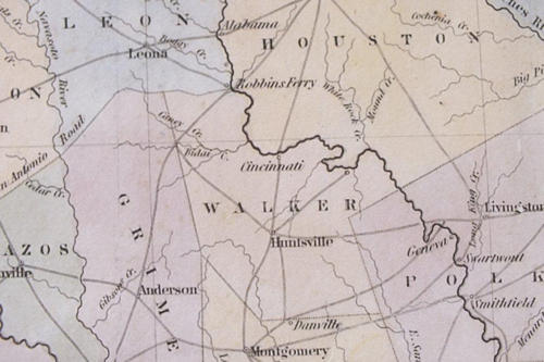 TX Walker County  1851 Map