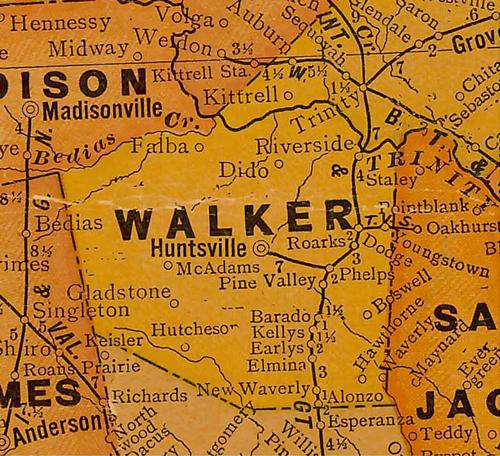 TX Walker County 1920s Map