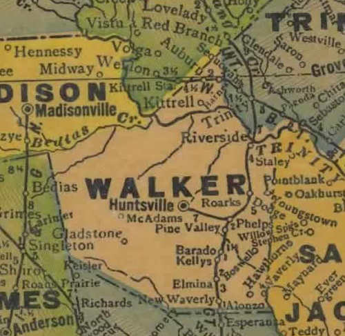 TX Walker County 1940s Map
