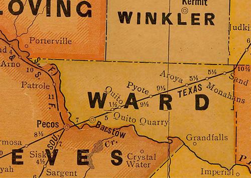 Ward County TX 1920s Map