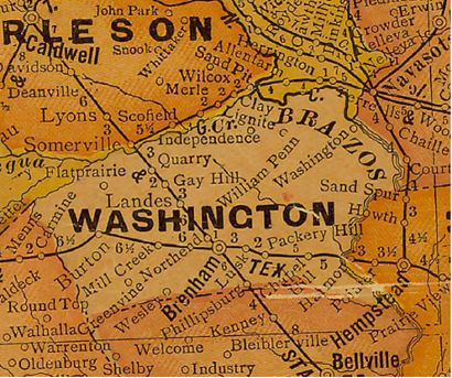 Washington County Texas 1920s map