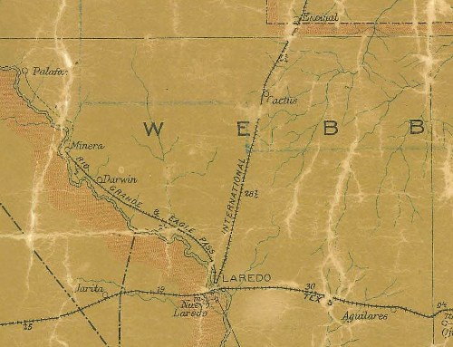 Webb County TX 1907 Postal Map