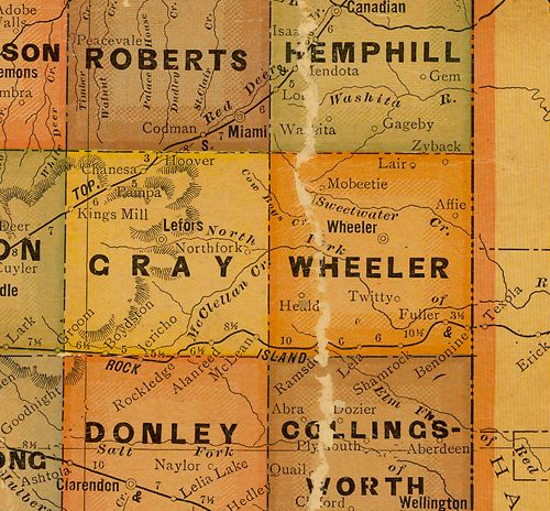 Wheeler County TX 1920s map