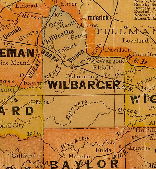 TX Wilbarger County 1920s Map