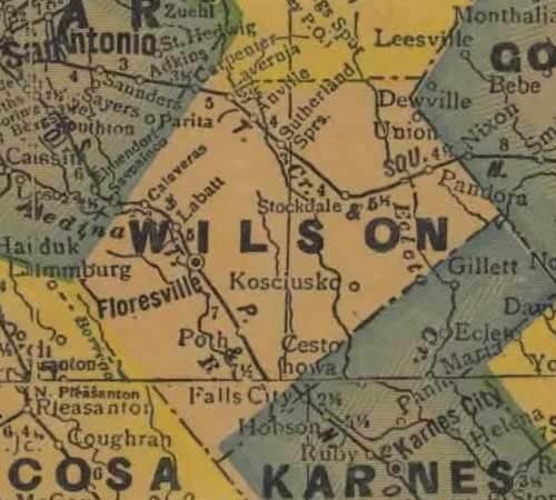 TX Wilson County 1940s Map