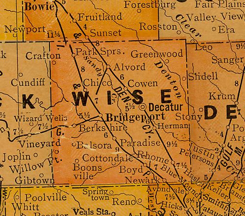 TX Wise County 1920s Map