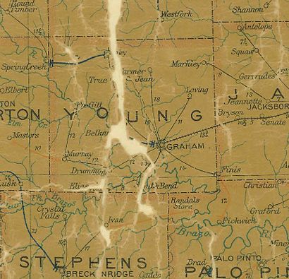 TX  Young County 1907 Postal Map