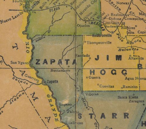 TX Zapata  County 1940s Map