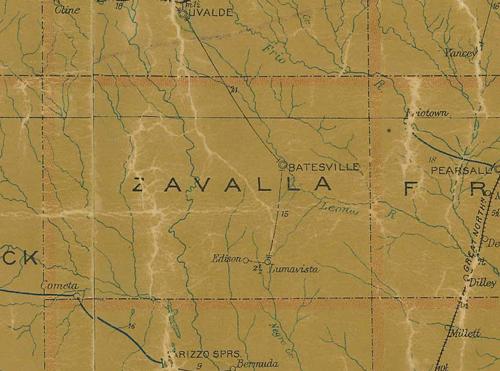 TX Zavala County 1907 Postal Map