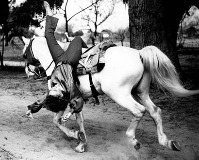 Kathy Dell practices the Cossack Drag