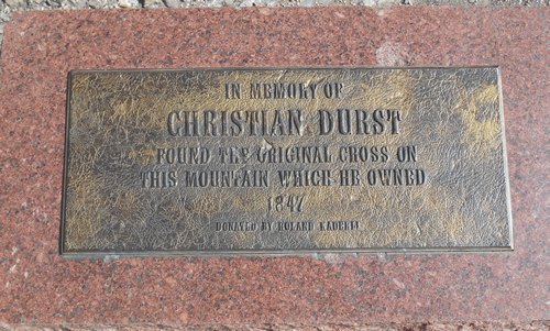 Fredericksburg TX Christian Durst Marker on top of Cross Mountain 
