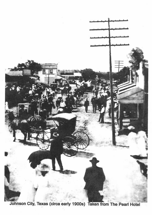 Johnson City TX - Main Street, early 1900s