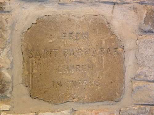 Fredericksburg TX - "From Saint Barnabas Church in Cyprus."