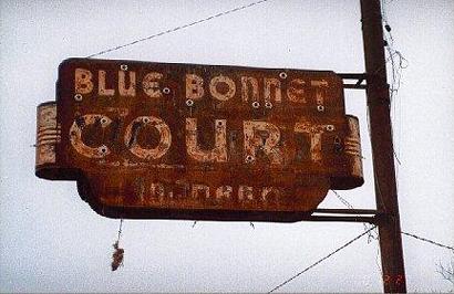 Austin TX - Blue Bonnet Court Old Neon Sign