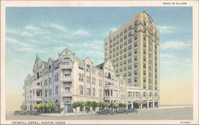 Austin TX Driskill Hotel 1938 old post card