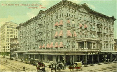 Houston TX Rice Hotel Chronicle Bldg 1910