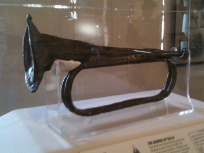Old Bugle on display in museum in Fort Stockton TX