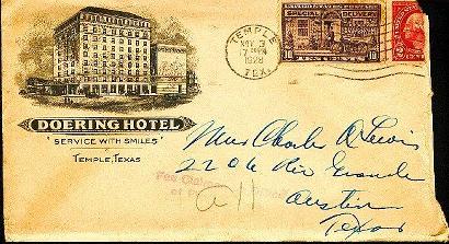Temple TX - Doering Hotel Stationery
