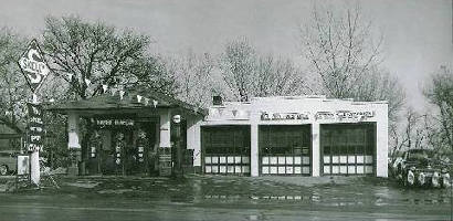 The 1928 Sinclair  Filling Station, Dawson, Minnesota, 1950s