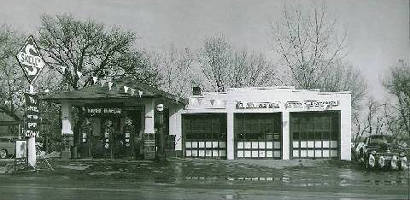 The 1928 Sinclair  Filling Station, Dawson, Minnesota, 1950s