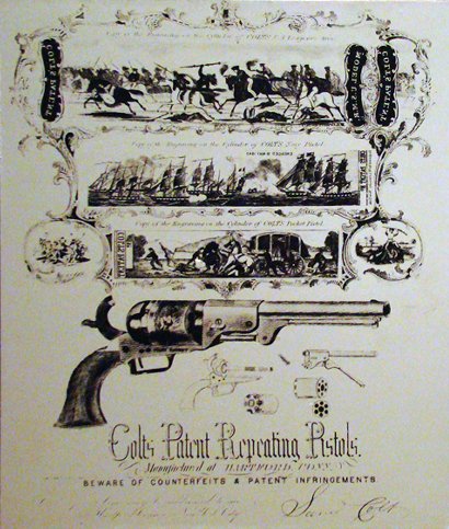 Patent Drawing Colt 45 Revolver - Rockport TX Maritime Museum