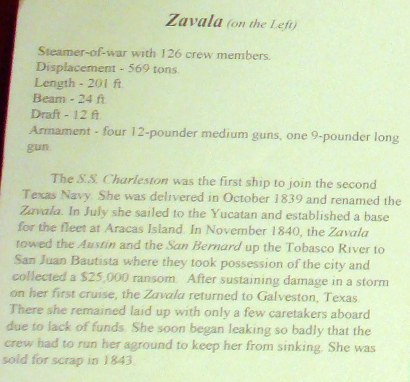 Rockport TX Maritime Museum - Zavala Schooner-of-war information