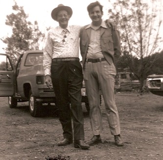 Father, son and 1960 Chevy PU