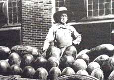 Man and watermelons