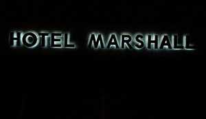 Hotel Marshall  sign at night