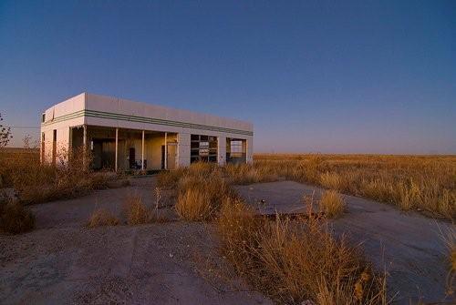 Route 66 abandoned  gas station, Glenrio, Texas