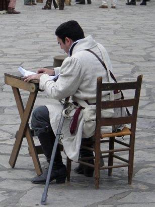 Alamo Battle - Travis writes his famous letter