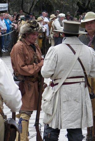 Alamo Battle - Travis confers with Crockett