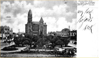 Main Plaza and Bexar County Courthouse, San Antonio, Texas in 1905