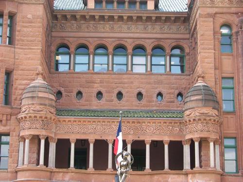 San Antonio TX - The restored 1897 Bexar County courthouse courtroom windows