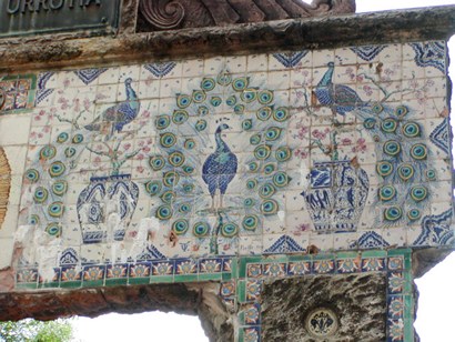 Tile peacocks, Dr. Aureliano Urrutia Gates San Antionio Texas