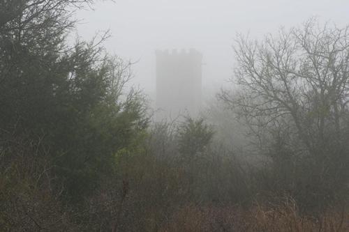 Comanche Lookout in the fog, San Antonio, Texas