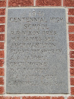 TX - Centennial School 1941 Cornerstone
