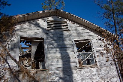 Concord Rosenwald School TX - Broken windows